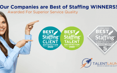 TalentLaunch Wins ClearyRated’s 2020 Best of Staffing Client and Talent Awards for Service Excellence